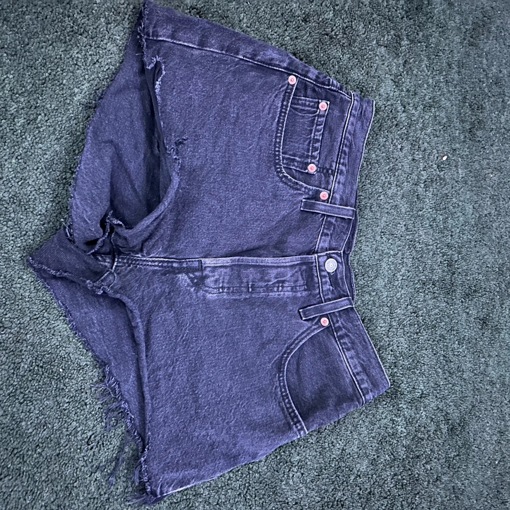 Dark Denim High-Waisted Shorts